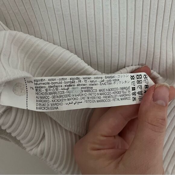 ZARA Ribbed Wrap White Top, Size Small - Picture 7 of 10